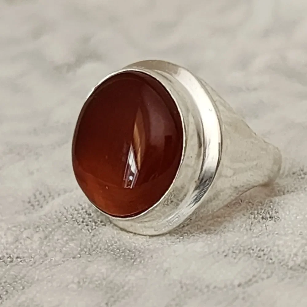 Men's Gemstone Ring! Size 7 1/2 Amber Hand Crafted Gemstone Ring